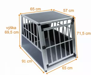 Klietka pre psa do auta vel. M 81x65x66 cm + rohož BestPet Rozměry hliníkové klece L