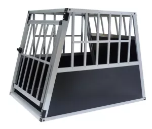 Klietka pre psa do auta vel. M 81x65x66 cm + rohož BestPet Boční pohled na ALU klec
